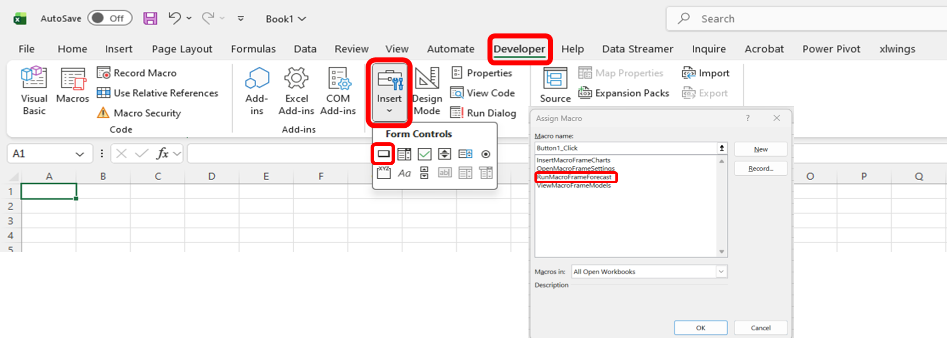 Figure 10: Excel Developer tab