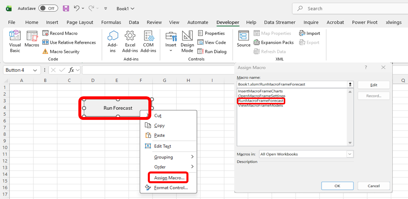 Figure 11: Assign Macro dialog