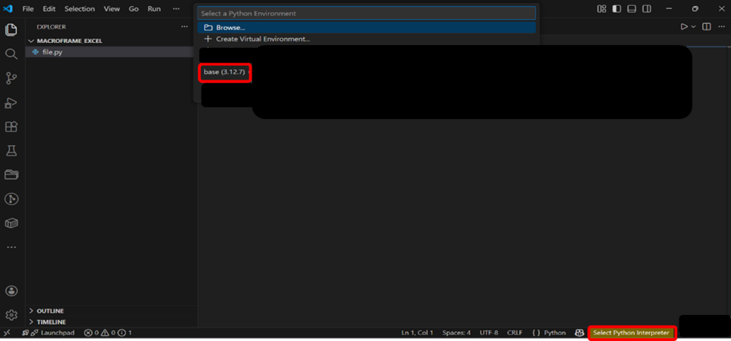 Figure 3: Select Python Interpreter
