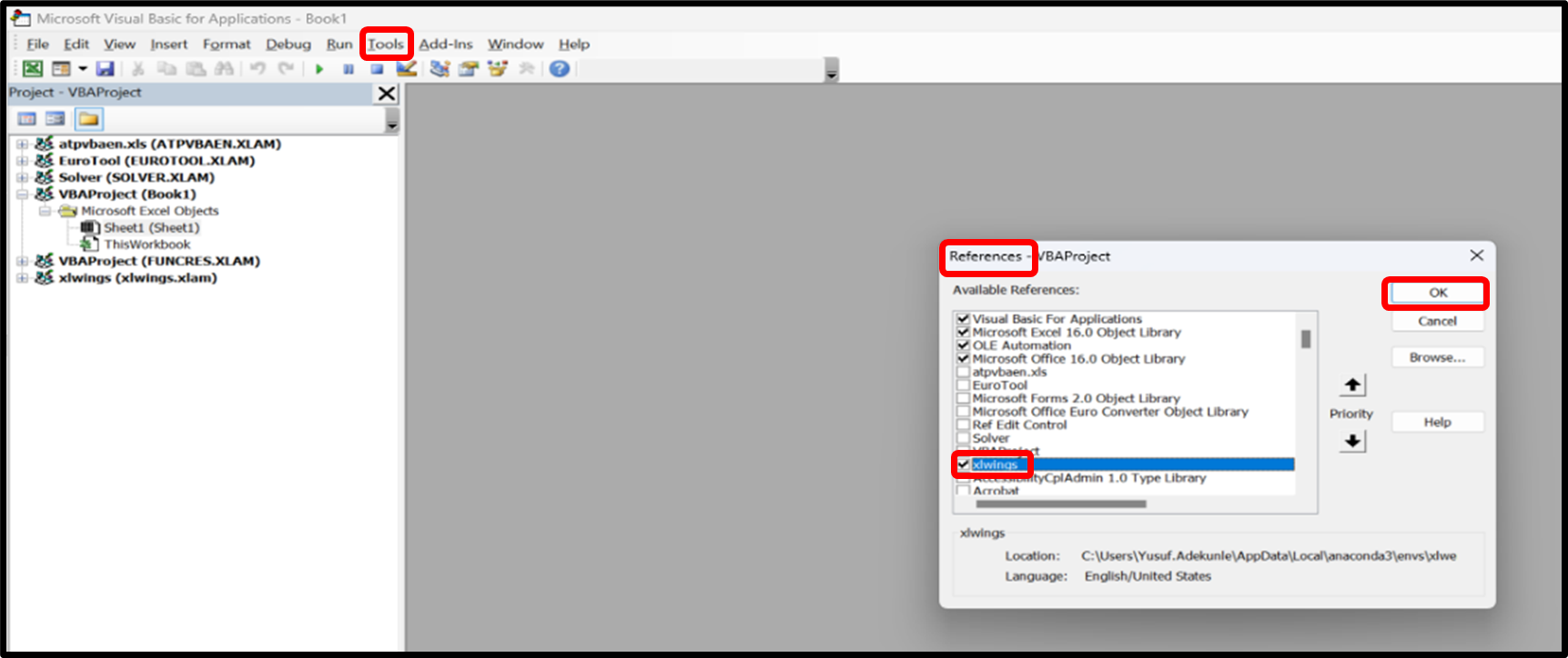 Figure 7: Excel References